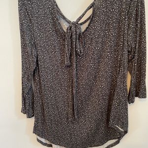 Maurices patterned tie blouse